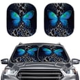 thumbnail image 1 of Binienty Butterfly Leopard 2 PCS Car Windshield Sun Shade Foldable Automotive Front Window Sunshade Protector Heat and UV Rays That Keeps Vehicle Cool Universal Vehicle Accessories, 1 of 5