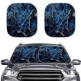 thumbnail image 1 of Binienty Camo Hunting Windshield Sun Shade 2-Piece Foldable Car Front Window Sunshade Blue Branch Sun Blocker for Vehicle Cars SUV Interior Decor, 1 of 8