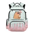 thumbnail image 1 of Binienty Capybara Bookbag for Girls Middle School Heavy Duty Lightweight Ice Cream Dripping Backpack with Side Pockets Kids Day Pack Children Back to School Gifts, 1 of 8