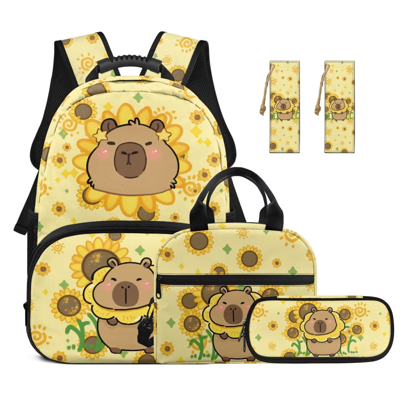 Binienty Capybara Sunflower Backpack Set For 6th Grade Girls 5-In-1 ...