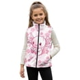 thumbnail image 1 of Binienty Cherry Blossom Axolotl Outwear Vest 3T Girls Warm Fuzzy Fluffy Fleece Jacket Big Kids Cute Thick Vest Comfy Trendy Toddler Winter Clothing​, 1 of 7