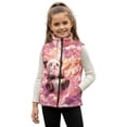 thumbnail image 1 of Binienty Cherry Blossom Panda Vest Jacket 3T Girls Toddler Warm Fuzzy Fluffy Outwear Coat Big Kids Comfy Thick Vest Cute Trendy Kids Fall Winter Coats​, 1 of 7