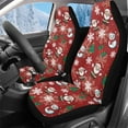 thumbnail image 1 of Binienty Christmas Car Seat Cover Set Elastic Soft Fluffy Automotive Front Bucket Seat Covers Plush Removable Car Interior Accessories Decorations, Santa Claus Snowman, 1 of 8