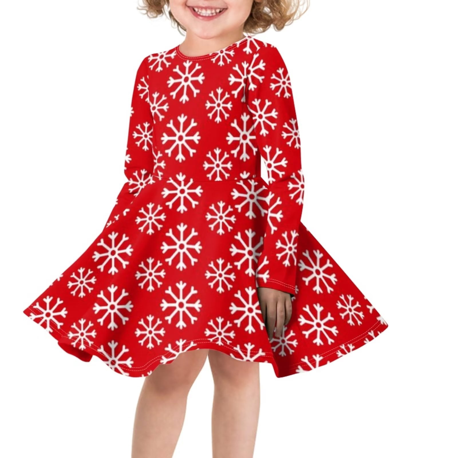 Binienty Christmas Dress for Teens 78 Elegant Ugly Snowflake Print
