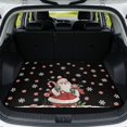 thumbnail image 1 of Binienty Christmas Santa Print Universal Fit Car Trunk Mat, Anti-Slip Backing Rear Cargo Liner, Cute Snowflake Peppermint Pattern Vehicle Interior Accessory for Most Sedan SUV, 1 of 7