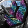 thumbnail image 1 of Binienty Colorful Leopard Print Auto Front Seat Covers 2 Pack Soft Fluffy High Back Car Bucket Seat Cover Plush Comfortable Auto Accessories, Easy to Install, 1 of 8