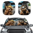 thumbnail image 1 of Binienty Cool Sloth Windshield Sun Shade Soft Easy Installation Sunshade for Car Windshield Heat and UV Rays Protection Removable Accessories Universal for Sedan Van SUV 2 Pcs, 1 of 7