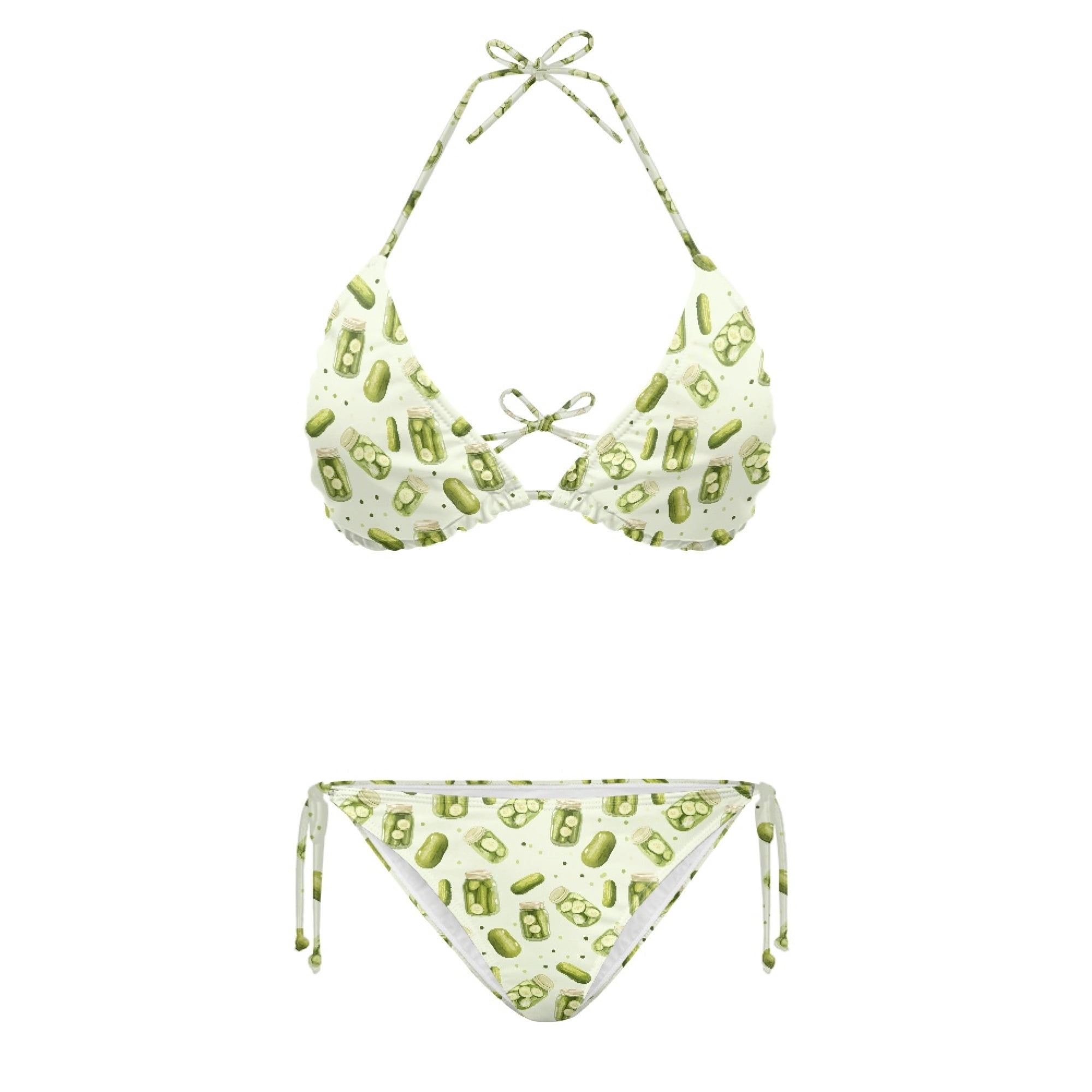Binienty Cucumber Pattern Bathing Suit, Plus Size Bikini Swimsuit ...