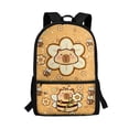 thumbnail image 1 of Binienty Cute Capybara Bee Print 17 Inch Kids School Backpack, Water Resistant Bookbag with Laptop Sleeve, Side Mesh Pockets for Elementary Primary School Students Daily Use, 1 of 6