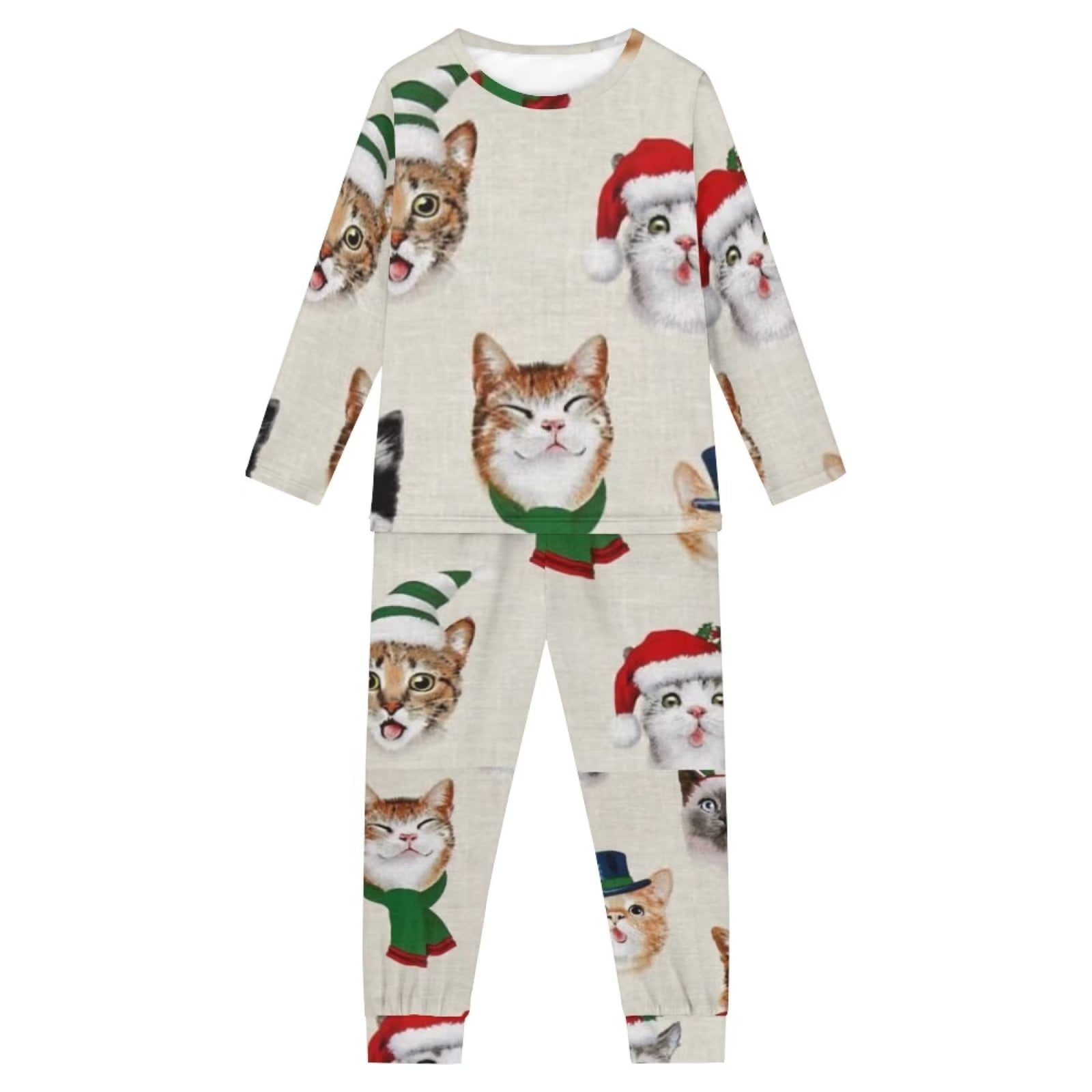 Binienty Cute Pajamas Sets for Teens with Pants Christmas Cats