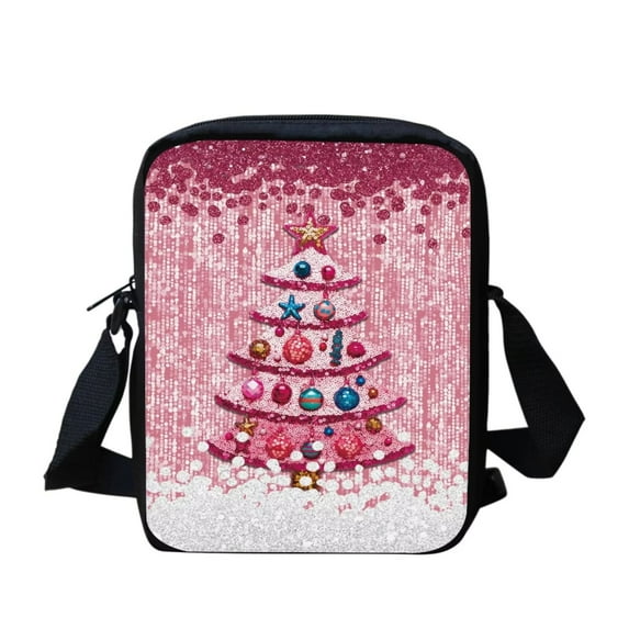 Binienty Cute Womens Messenger Bags Crossbody Christmas Tree Print Sling Crossbody Bags For Women Light Weight Cross Body Shoulder Bag Xmas Travel Accessories