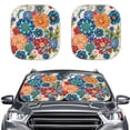 thumbnail image 1 of Binienty Dahlia Floral Front Windshield Sun Shade Boho Automotive Interior Sun Protection for Women Foldable Automotive Sunvisor Protector Foldable 2 Pack, 1 of 8