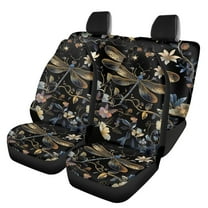 Binienty Dragonfly Car Seat Covers Full Set, Automotive Seat Covers Accessories, Breathable Front Car Seat Cover Pack of 4 Car Seat Protector Cushion Pad Mat Easy to Install