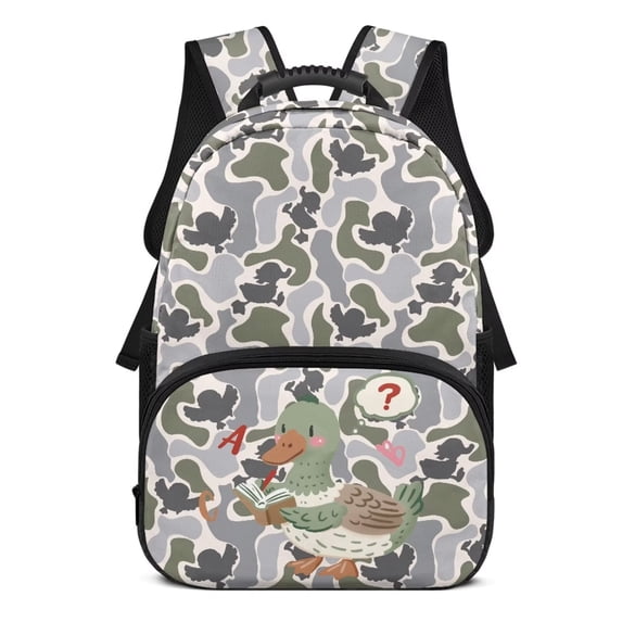 Binienty Duck Camo Kids Backpack for 3rd Grade Boys Lightweight Large Capacity School Backpack with Front Pockets Rucksack Children School Supplies