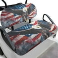 thumbnail image 1 of Binienty Eagle American Flag Golf Cart Seat Cover Club Car Golf Cart Seat Covers 2 Passenger Seats Breathable Quick Dry Golfcart Accessories, 1 of 8