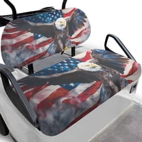 Binienty Eagle American Flag Golf Cart Seat Cover Club Car Golf Cart Seat Covers 2 Passenger Seats Breathable Quick Dry Golfcart Accessories