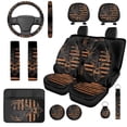 thumbnail image 1 of Binienty Elk American Flag Vehicle Seat Covers Front And Back with 15 Inch Steering Wheel Cover Non-Slip Auto Armrest Pad Seat Belt Covers Keychain 14 Pack Car Interior Accessories Set​, 1 of 7