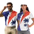 thumbnail image 1 of Binienty Fashion Palm Tree Funny Couple Golf Shirts Versatile Casual His and Hers Golf Shirts with Zip Up Collar Classic Fit Short Sleeve Athletic Tops for Golf Running Sports, 1 of 7