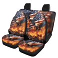 thumbnail image 1 of Binienty Flag Eagle Car Seat Covers Sets of 4 Vehicle Front Seat Protector + Rear Bench Seat Cover Car Seat Pad Mat Auto Interior Protection for Women Men,Easy to Install, 1 of 6
