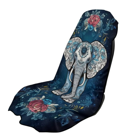 Binienty Floral Elephant Car Seat Blanket Cover Front Seats Only Soft Plush Car Seat Towel Cover After Gym Beach Yoga Workout Outdoor Surfing Activities
