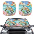 thumbnail image 1 of Binienty Flower Turtle Windshield Sun Shade Folding Car Window Shades for Front Window Easy to Install Removable and Heat Reflector Windshield Cover Fit Women Men, 1 of 7