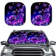 thumbnail image 1 of Binienty Fluorescent Butterfly Windshield Sun Shades Front Windshield Folding Car Sun Shade Easy to Install Heat Insulation and Cooling 28.5x25.5 Inches Fit Car Front Window for Sedan SUV Van, 1 of 7