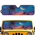 thumbnail image 1 of Binienty Foldable Car Sun Shade Windshield Compatible with Jeep Gladiator JT 2020-2025 Tropical Palm Tree Sun Shade For Car Window Block Heat and UV Rays Keep Car Cool While Parked, 1 of 7