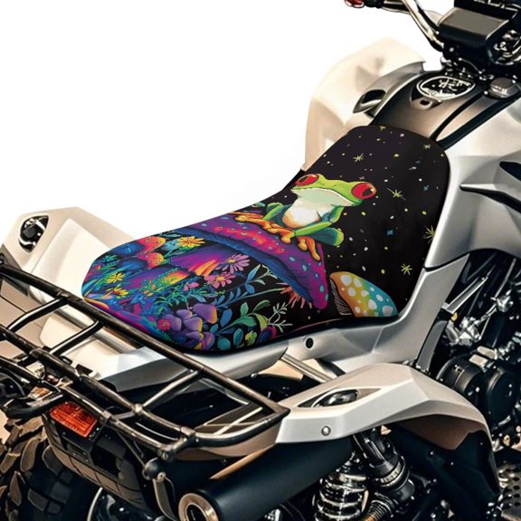 Binienty Frog Mushroom ATV Seat Cover Washable Fabric Easy to Install ATV Seat Cushion Cover Soft Breathable for Sportsman/Rancher/Foreman/Scrambler/Kodiak/Polaris Scrambler