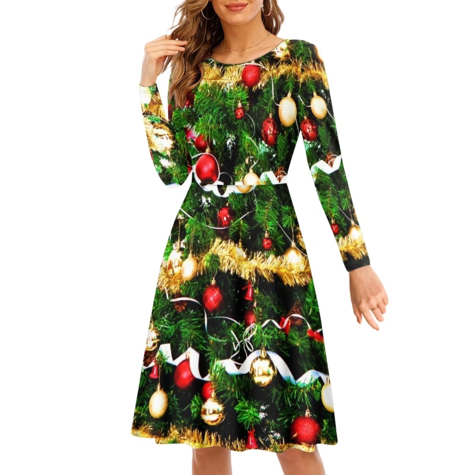Binienty Funny Christmas Dress for Women Dressy Christmas Tree Party