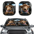thumbnail image 1 of Binienty Funny Highland Cow Sun Shade for Car Windshield 4th of July Decor Windshield Sun Visor Foldable Automotive Sunshield Heat Reflector UV Rays Blocker Universal for Auto Truck Van, 1 of 8