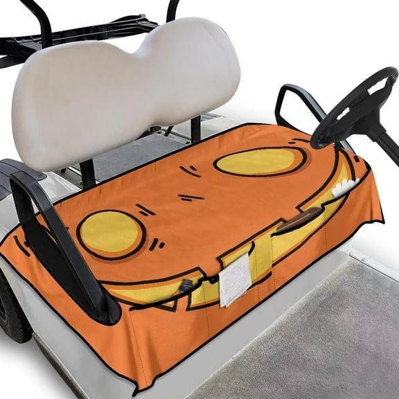 Binienty Funny Pumpkin Beach Towel Golf Cart Seat Cover Halloween Machine Washable Plush Golfcart Seat Towel Cover Protector Golf Cart Interior Protection Mats 52x32 Inch