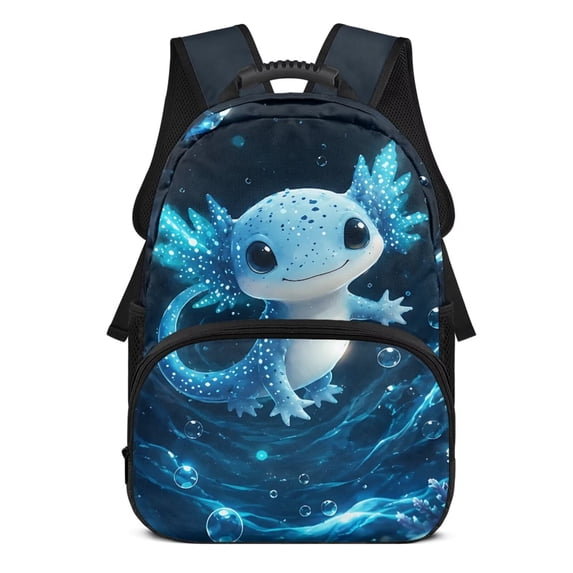 Binienty Galaxy Axolotl School Backpack for Girls Age 6-8 Large Capacity Lightweight Bookbag with Laptop Compartment Kids Day Pack Back to School Gifts for Children