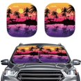 thumbnail image 1 of Binienty Hawaii Palm Tree Car Sun Shade for Windshield Sun Shield for Front Window Blocks UV Rays Easy to Install Foldable 2-Piece Car Sunshades Protector Accessories for Car Truck SUV, 1 of 5