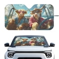 thumbnail image 1 of Binienty Highland Cow Car Windshield Sunshade Funny Auto Sun Visor Blockers UV Rays Reflective Heat Automotive Interior Sun Protection Accessories, 1 of 8