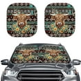 thumbnail image 1 of Binienty Highland Cow Ethnic Windshield Sun Shade for Sedan SUV Van Foldable Easy to Install Auto Vehicle Shield Reflector Blocking Screen Cover Polyester Cloth Universal Fit Women Men, 1 of 7