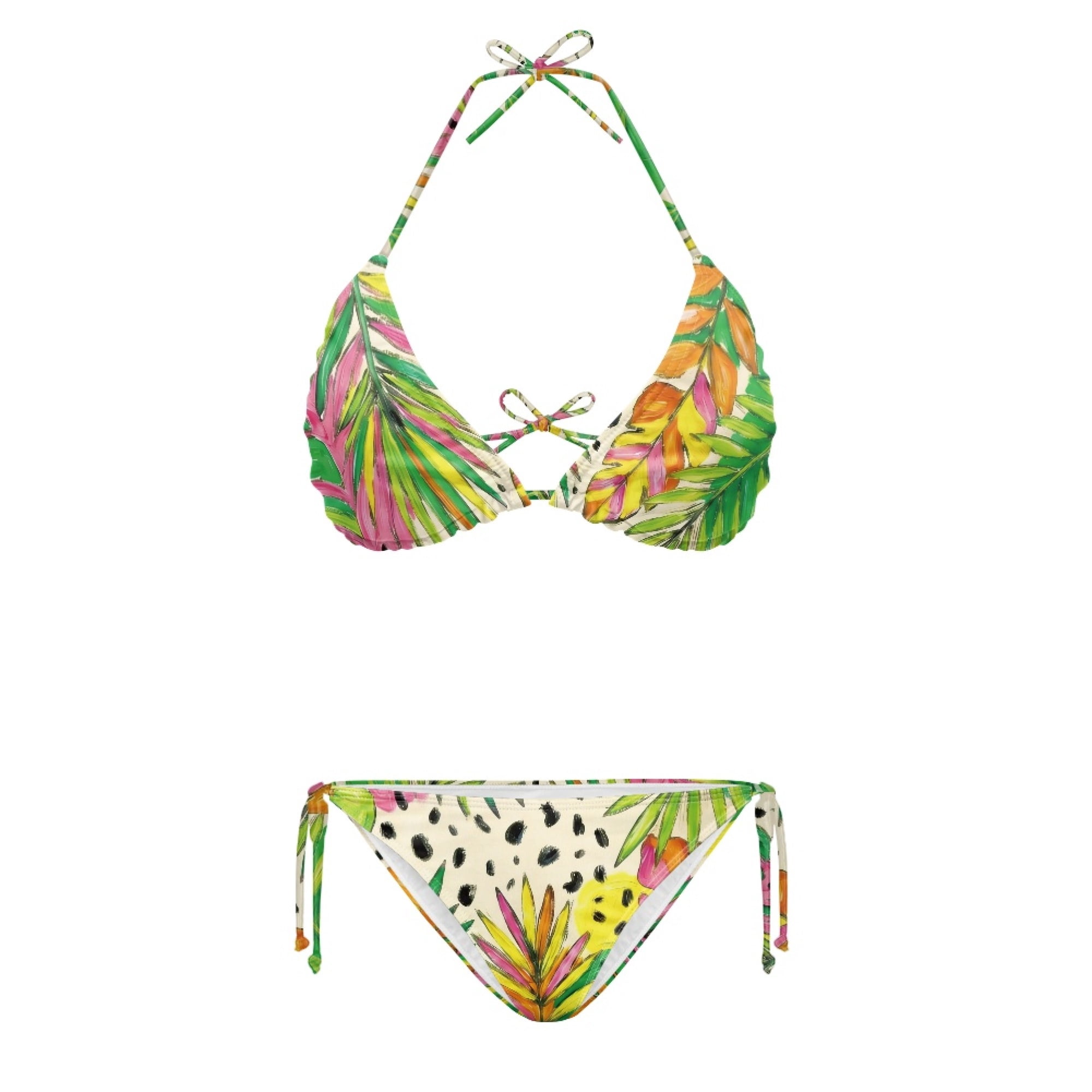 Binienty Leaf and Leopard Print Design Bathing Suit for Beach Beachwear ...