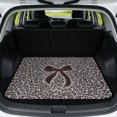 thumbnail image 1 of Binienty Leopard Print Bow Rear Cargo Liner, Anti-Slip Scratch Resistant Trunk Protector Mat, Universal 29" x 39" Stylish Vehicle Interior Accessory for Most Sedans SUVs Wagons, 1 of 7