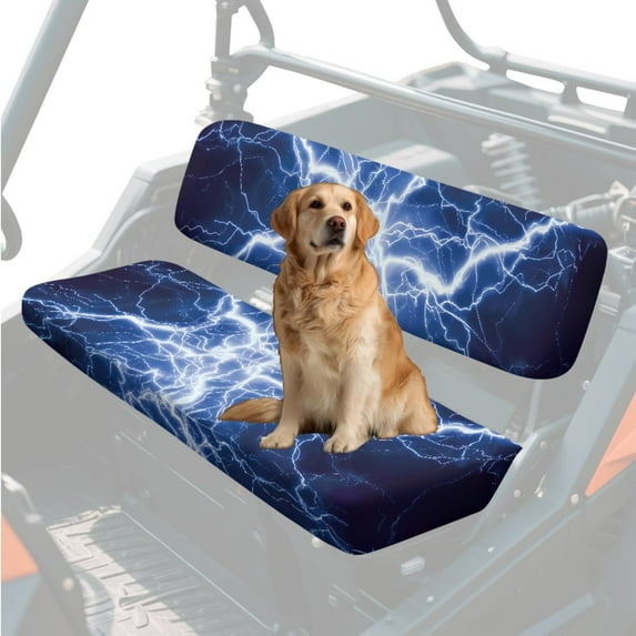 Binienty Lightning UTV Seat Covers for Kawasaki Mule 2001-2018 3000 3010, Dustproof Anti-scratch UTV Replacement Seat Cover Easy Clean Bench Cushion Cover for Mule Seat Accessories Parts