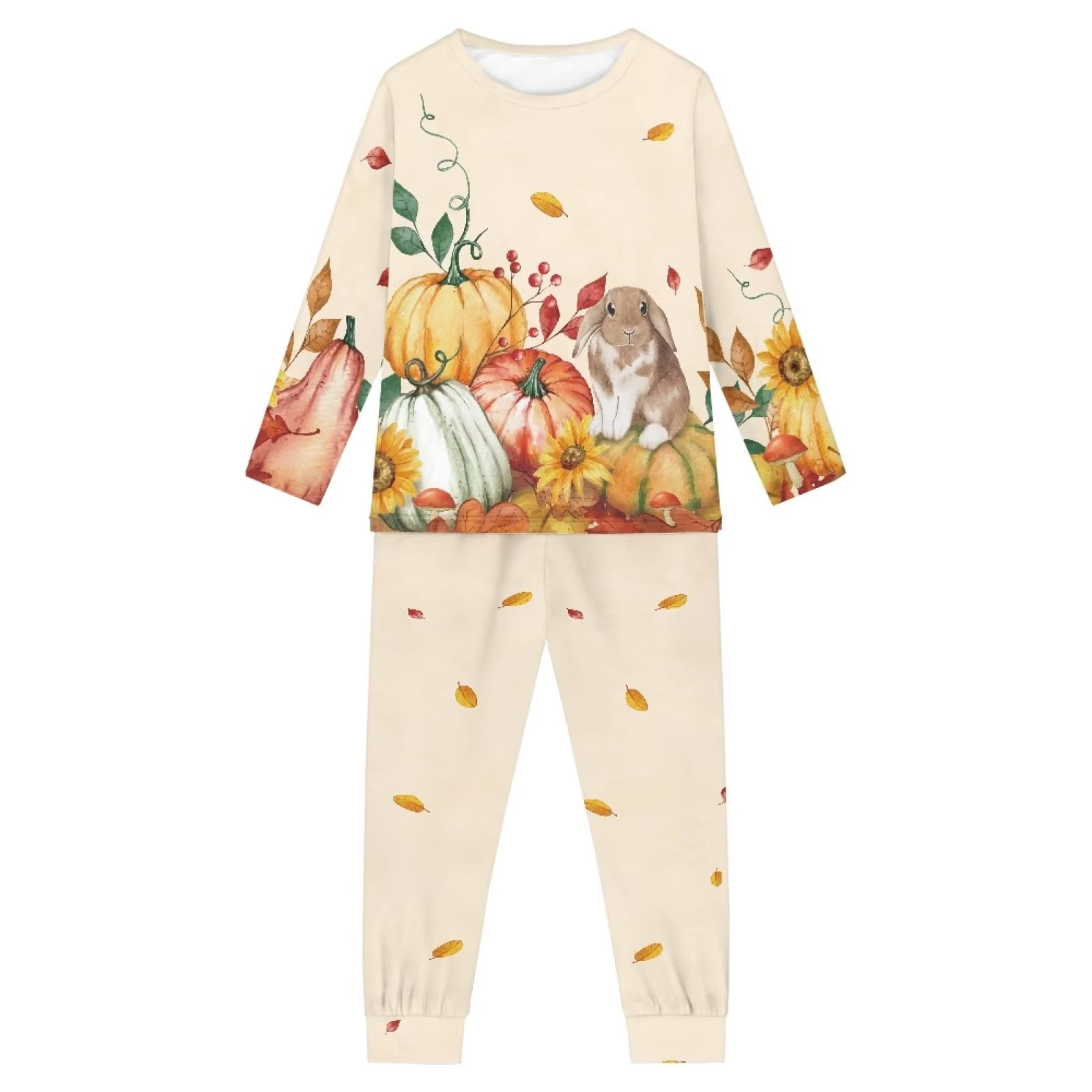Binienty Matching Pajamas for Kids Pumpkins Rabbit Loungewear Youth