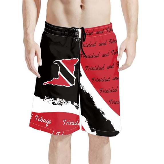Binienty Men's Board Shorts Beach Shorts With Trinidad And Tobago Print - Quick Dry Wear for Summer Vacation and Water Activities