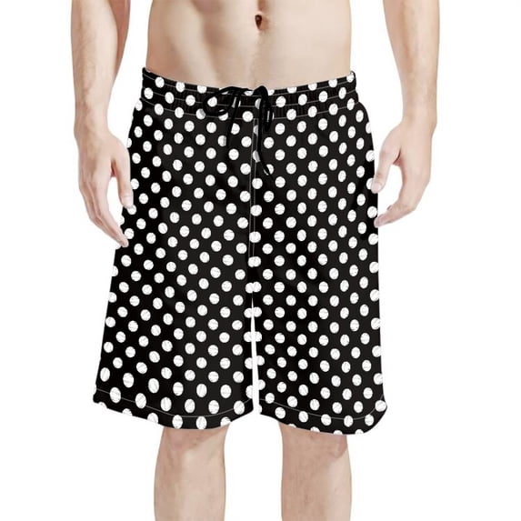 Binienty Men's Board Shorts Beach Swim Trunks With Polka Dot Pattern ...