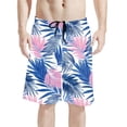 Binienty Men's Board Shorts Beach Swim Trunks With Tropical Leaf ...