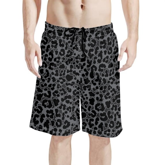 Binienty Men's Board Shorts Swim Trunks With Leopard Print - Quick Dry for Summer Beach and Water Activities