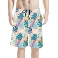 thumbnail image 1 of Binienty Men's Board Shorts Swim Trunks With Tropical Leaf Pattern - Quick Dry for Beach Vacation and Water Sports, 1 of 10