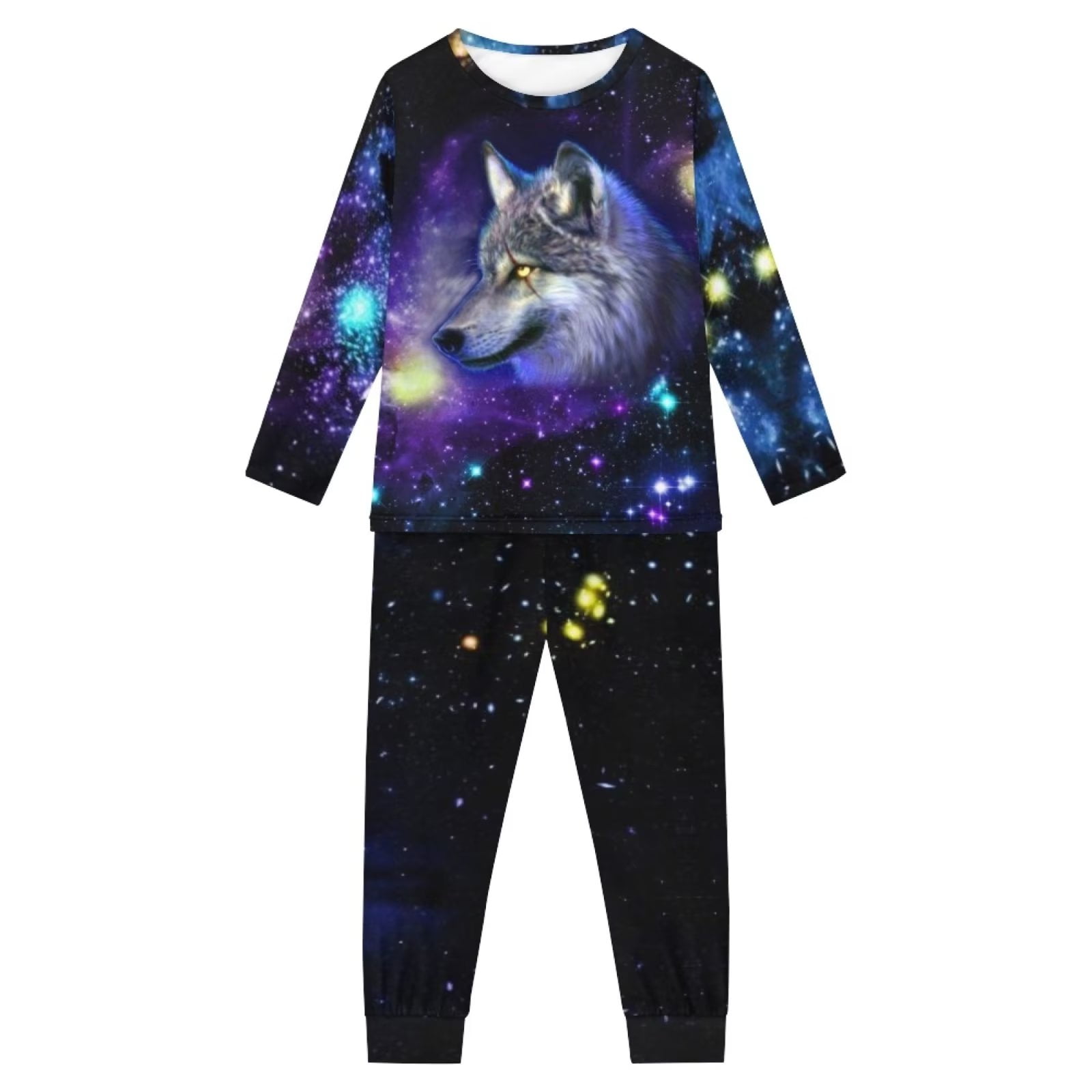 Binienty Nightwear for Kids Boys 3D Galaxy Wolf Casual Loungewear ...