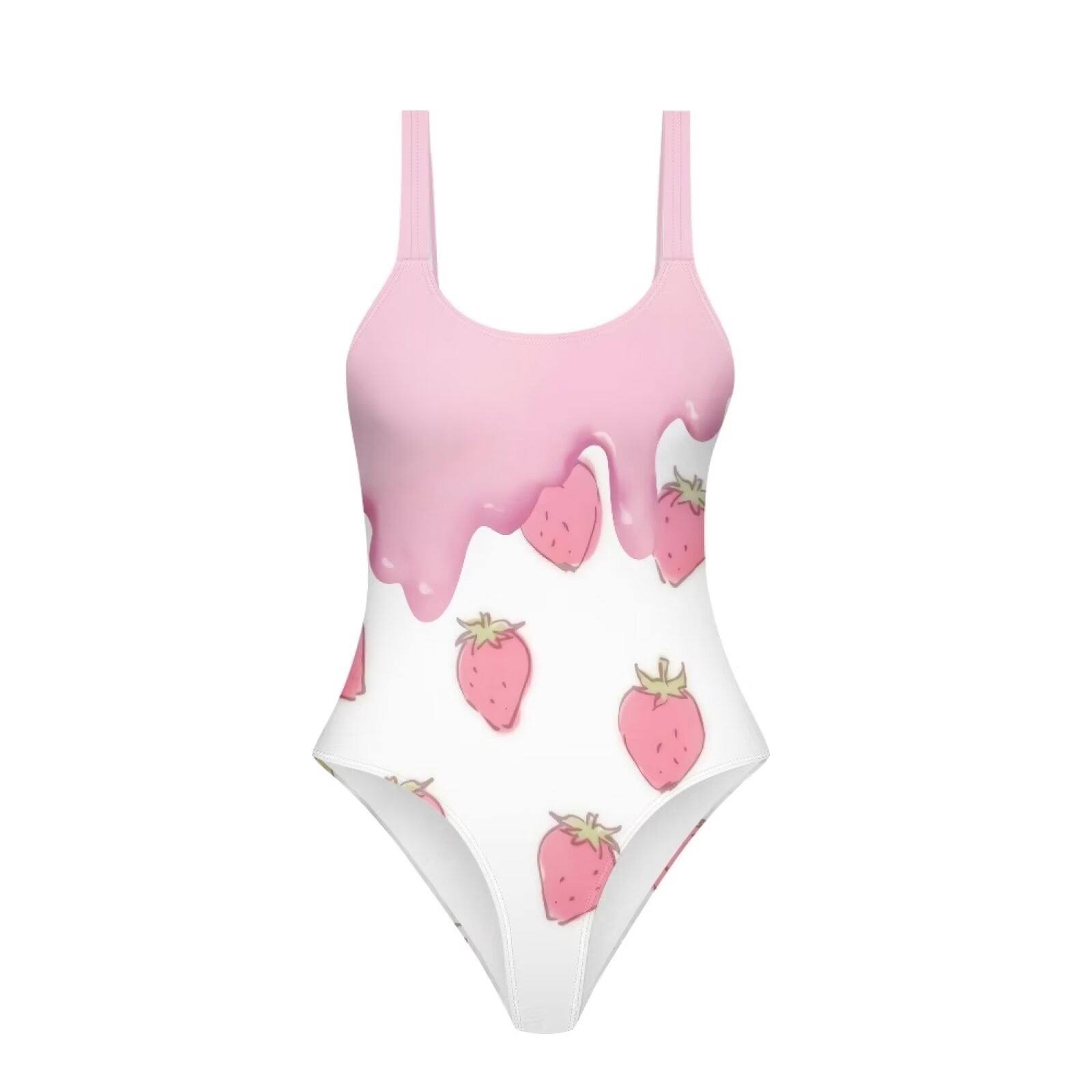 Binienty One Piece Swimsuits for Curvy Women Strawberry Ice Cream