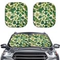 thumbnail image 1 of Binienty Palm Leaf Car Windshield Sun Shade Front Windshield Shade for Sun 2-Piece Foldable Car Windshield Sun Shade Automotive Front Window Sunshade Protector, 1 of 6