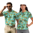 thumbnail image 1 of Binienty Palm Tree Husband Wife Matching Shirts Relaxed Short Sleeve Couples Matching Golf Shirts for Golf Running Sports ,Frangipani Classic Fit Quarter Zip Pullover, 1 of 7