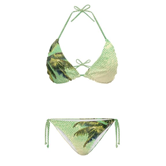 Binienty Palm Tree Swimwear, Quick Dry Bathing Suit, Soft Fabric Skin Friendly and Breathable Ladies Swimwear Plus Size Design