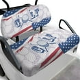 thumbnail image 1 of Binienty Patriotic Golf Cart Seat Covers 2 Pcs, American Flag Bench Blanket with Elastic Edged Design for 2-Passenger EZGO/Yamaha, Non-Slip Fabric, Easy to Clean & Install, 1 of 8